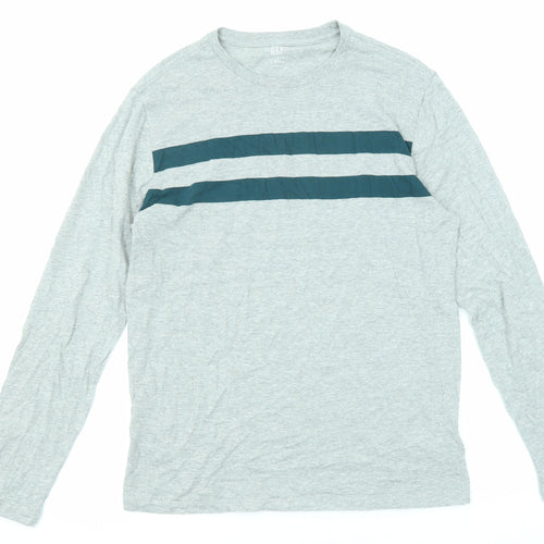 Gap Mens Grey Cotton T-Shirt Size M Crew Neck