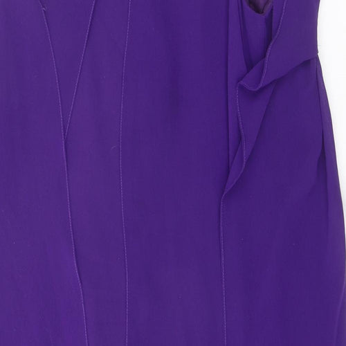 Mei Mei Womens Purple Polyester Shift Size 14 V-Neck Pullover