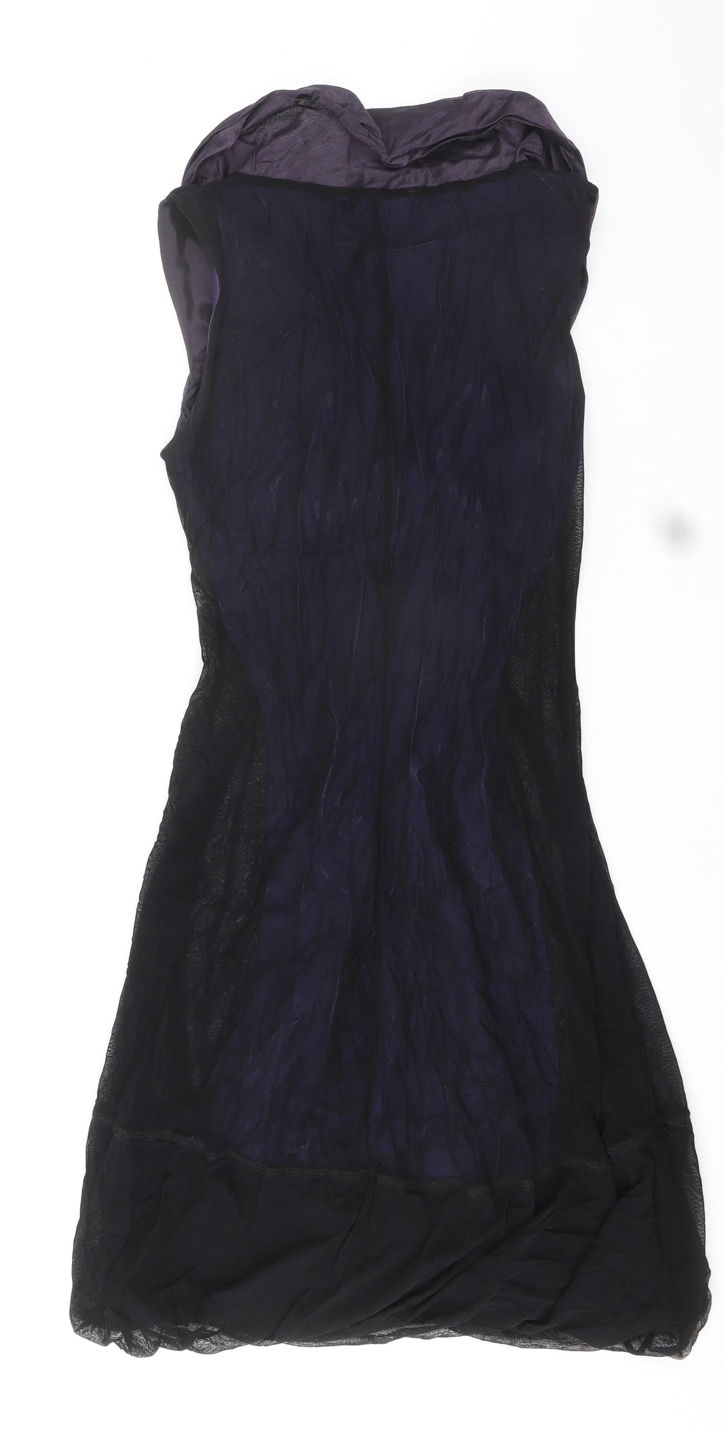 Siste's Womens Purple Polyester A-Line Size M V-Neck Pullover - 3D Flower Details