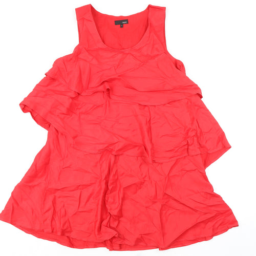 NEXT Womens Red Polyester Trapeze & Swing Size 16 Scoop Neck Zip