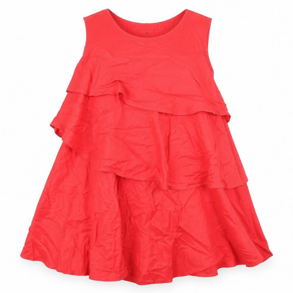 Front view of Next women’s red polyester trapeze & swing, size UK 16, scoop neck zip