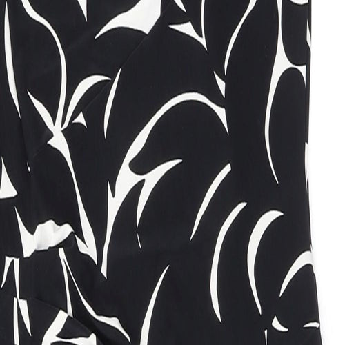 Phase Eight Womens Black Geometric Polyester A-Line Size 10 Boat Neck Zip