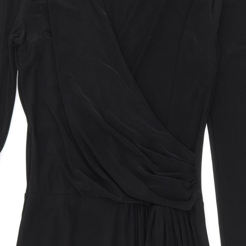 Pretty Kitty Fashion Womens Black Polyester Sheath Size 10 V-Neck Pullover