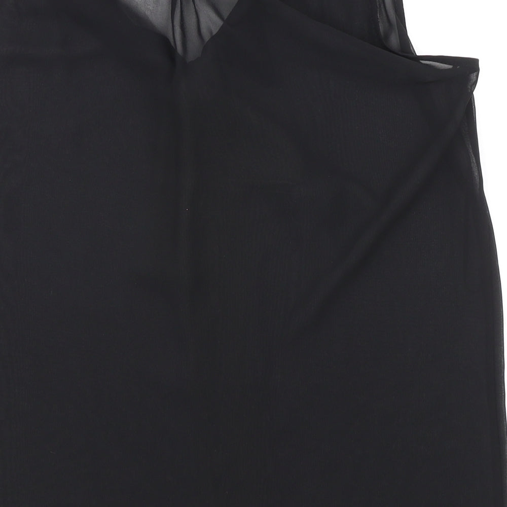 Select Womens Black Polyester Basic Blouse Size 10 Collared