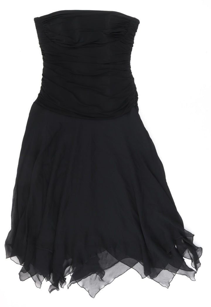 Autograph Womens Black Acetate A-Line Size 16 Square Neck Zip - Strapless