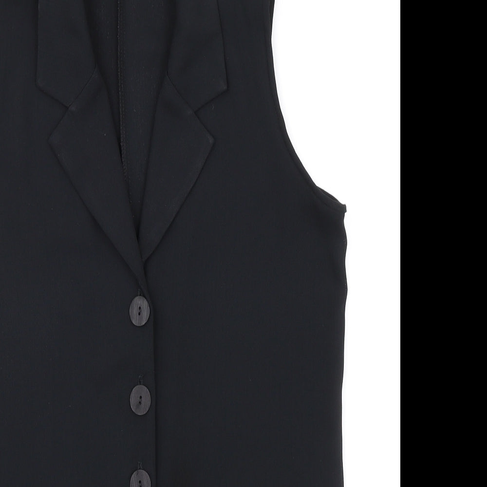 TAGG Womens Black Jacket Waistcoat Size 12 Button