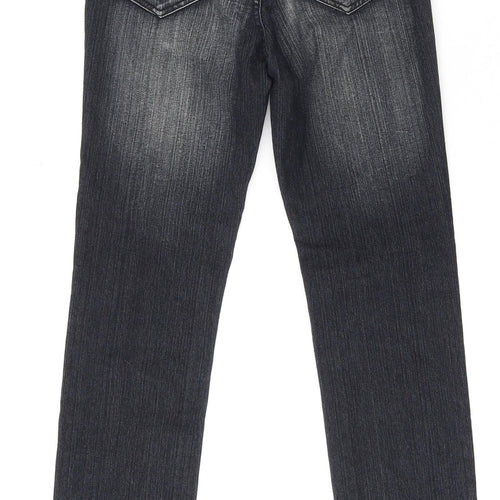 E.D.I Womens Black Cotton Straight Jeans Size 8 L31 in Regular Zip