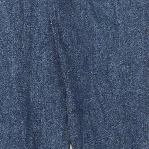 Topshop Womens Blue Polyester Skinny Jeans Size 26 in L32 in Regular Zip - Raw Hem
