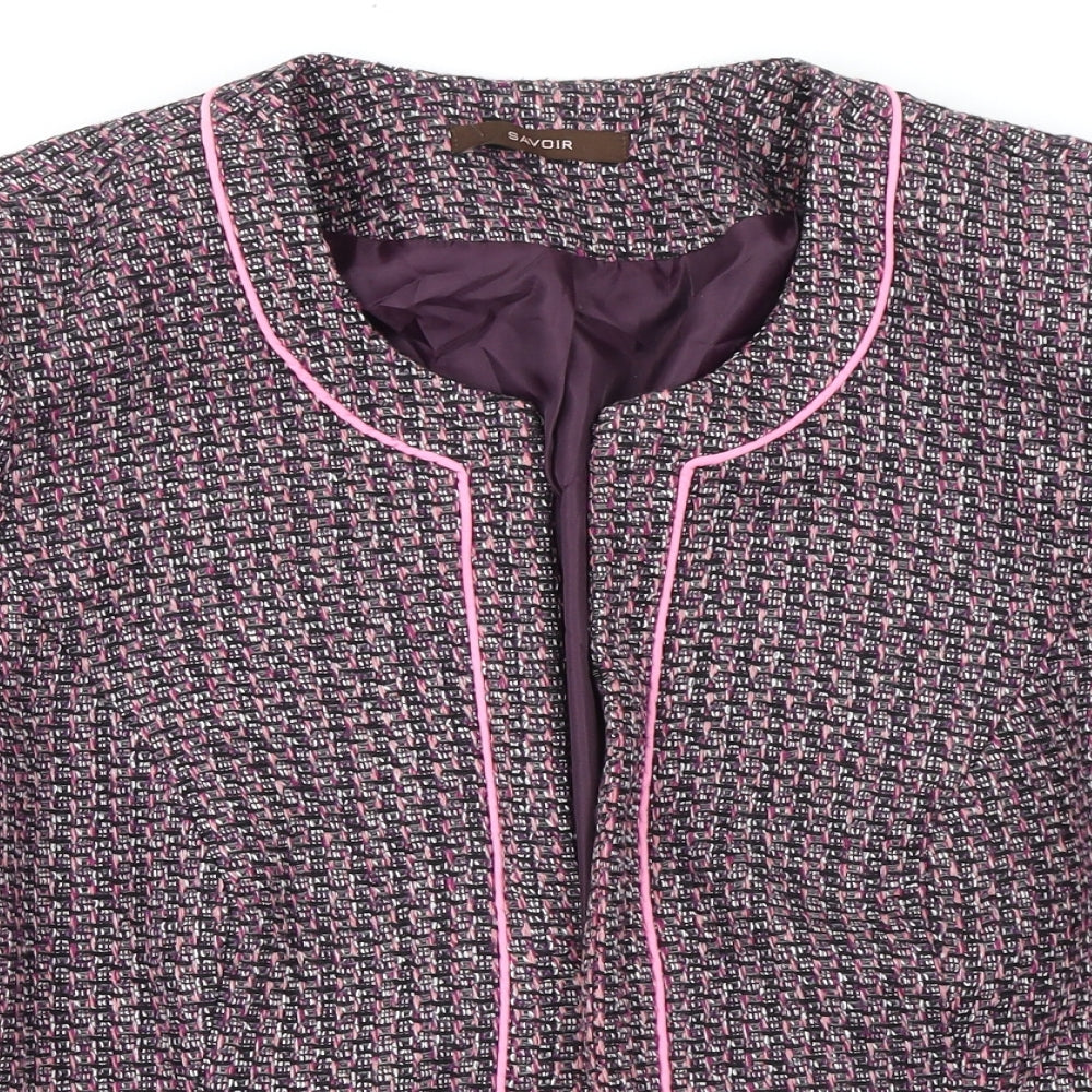 Savoir Womens Multicoloured Paisley Polyester Jacket Blazer Size 20