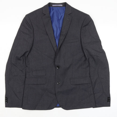 Marks and Spencer Mens Grey Polyester Jacket Suit Jacket Size 38 Regular