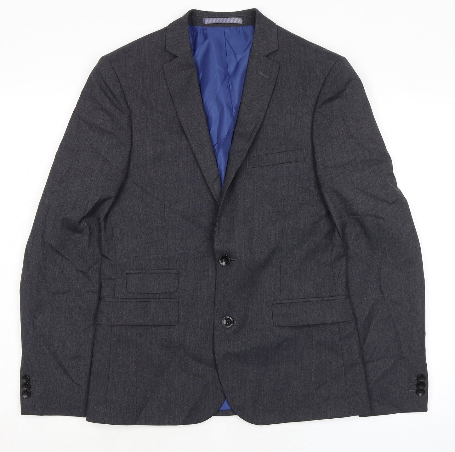 Marks and Spencer Mens Grey Polyester Jacket Suit Jacket Size 38 Regular