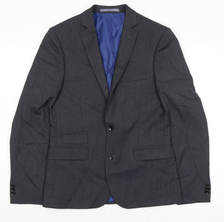 Marks and Spencer Mens Grey Polyester Jacket Suit Jacket Size 38 Regular
