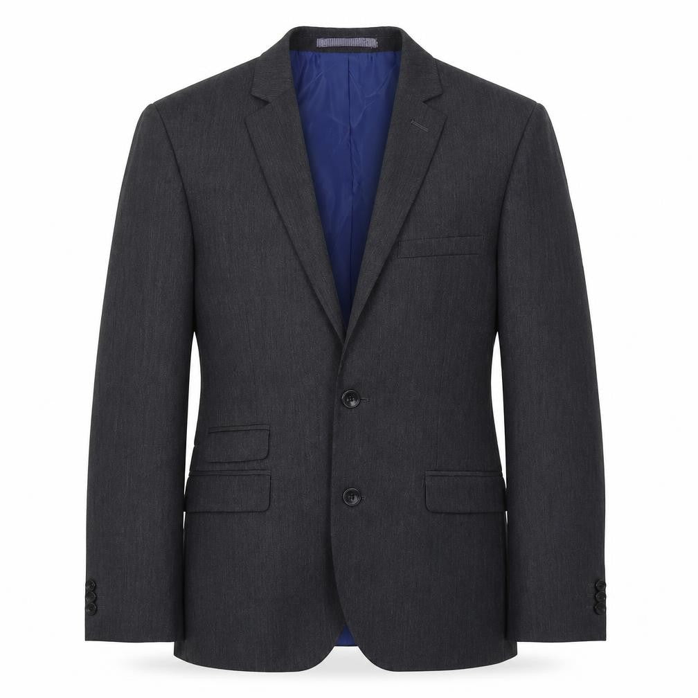 Front view of Marks & Spencer men’s grey polyester jacket suit jacket, size 38, regular