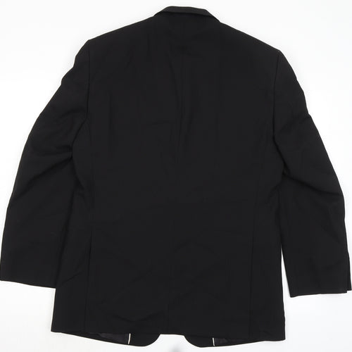 Tom English Mens Black Wool Jacket Suit Jacket Size 40 Regular