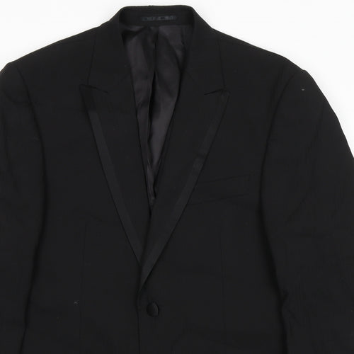 Tom English Mens Black Wool Jacket Suit Jacket Size 40 Regular
