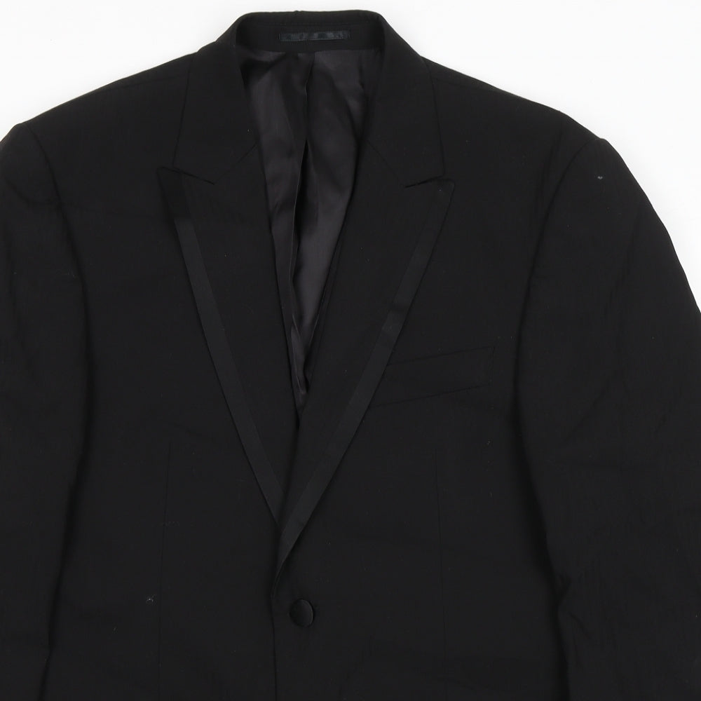 Tom English Mens Black Wool Jacket Suit Jacket Size 40 Regular