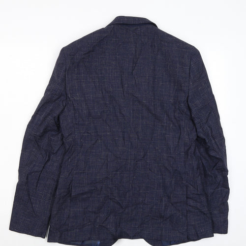 Reda Mens Blue Lyocell Jacket Suit Jacket Size 40 Regular