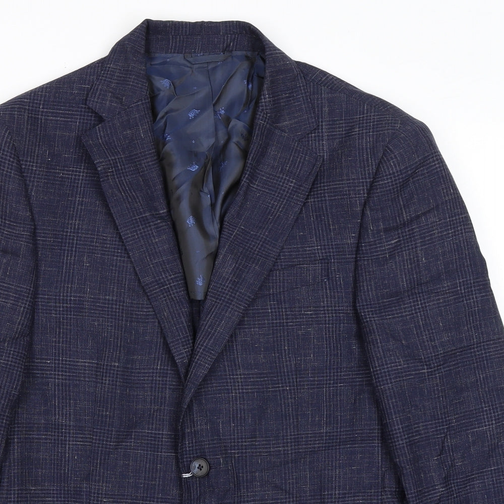 Reda Mens Blue Lyocell Jacket Suit Jacket Size 40 Regular
