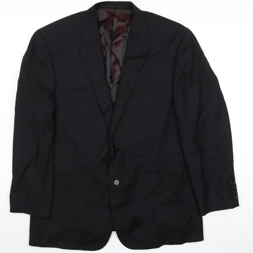 Reine Schurwolle Mens Black Wool Jacket Suit Jacket Size 44 Regular