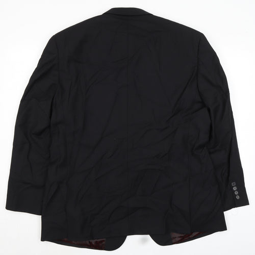 Reine Schurwolle Mens Black Wool Jacket Suit Jacket Size 44 Regular