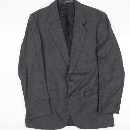 The Label Mens Grey Wool Jacket Suit Jacket Size 40 Regular