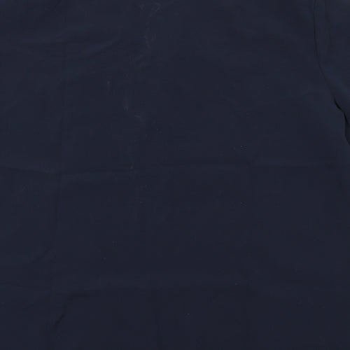 First Avenue Womens Black Polyester Basic Button-Up Size 12 Collared