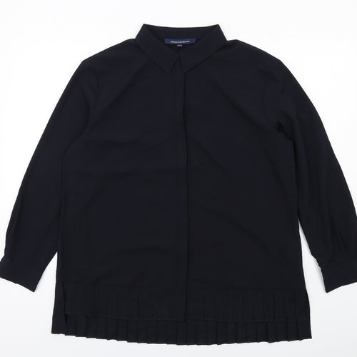 French Connection Womens Blue Polyester Basic Button-Up Size 16 Collared