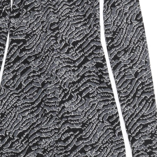 New Look Womens Grey Animal Print Polyester Maxi Size 10 Mock Neck Zip