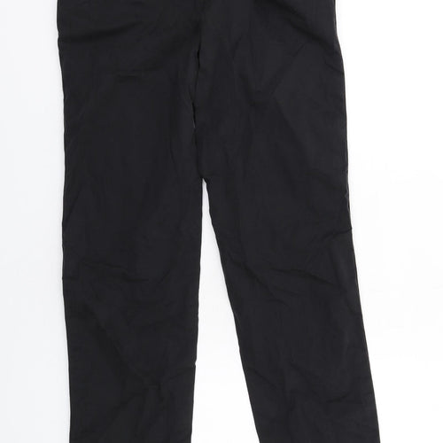 Marks and Spencer Womens Black Cotton Chino Trousers Size 10 L31 in Regular Zip