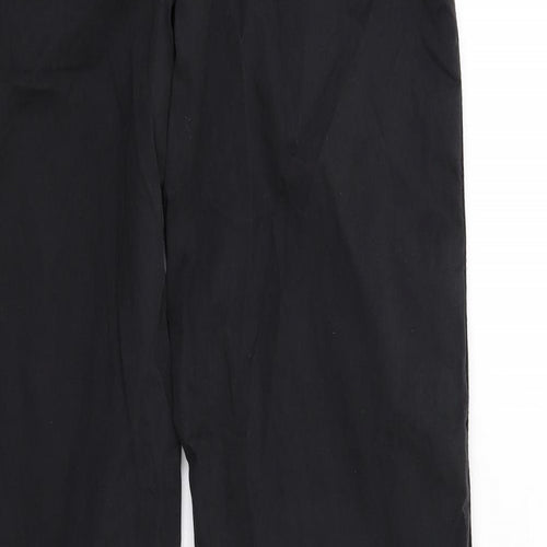 Marks and Spencer Womens Black Cotton Chino Trousers Size 10 L31 in Regular Zip