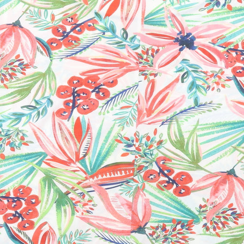 Marks and Spencer Womens Multicoloured Floral Polyester Basic T-Shirt Size 18 Round Neck