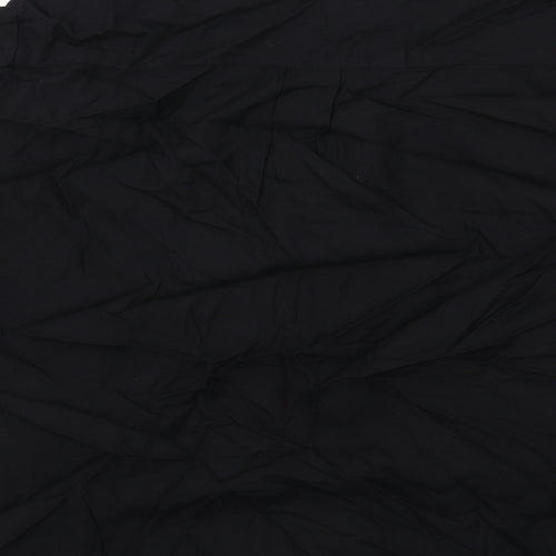 Marks and Spencer Womens Black Viscose Basic Button-Up Size 14 Round Neck