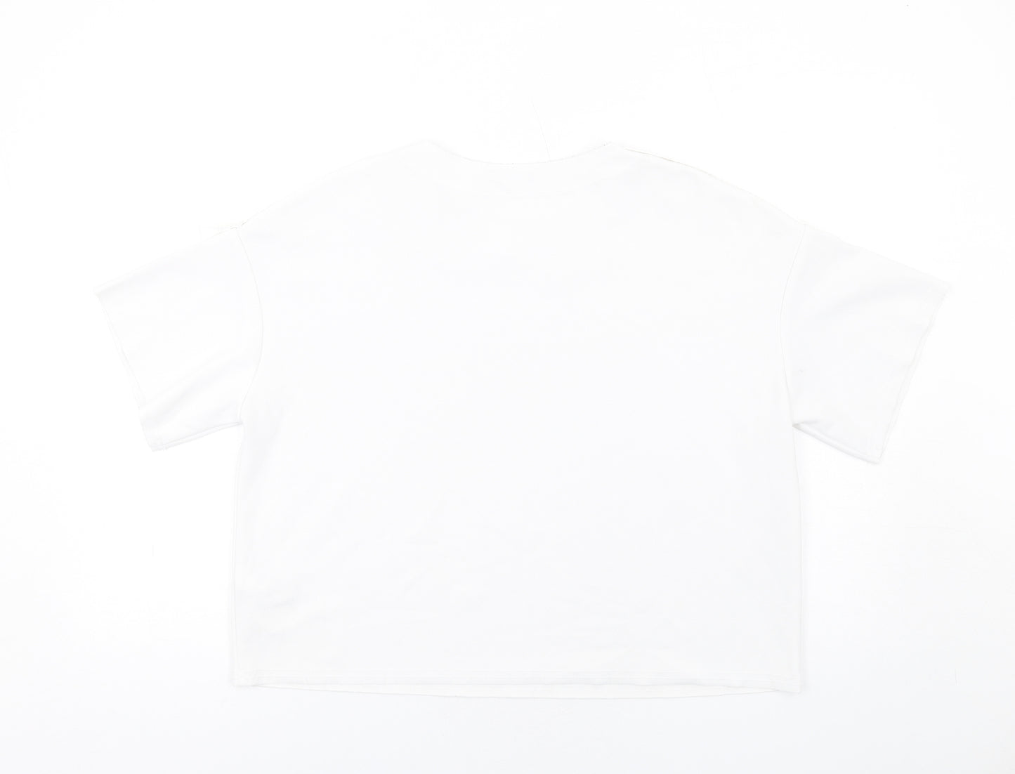 Zara Womens White Polyester Basic T-Shirt Size M Round Neck