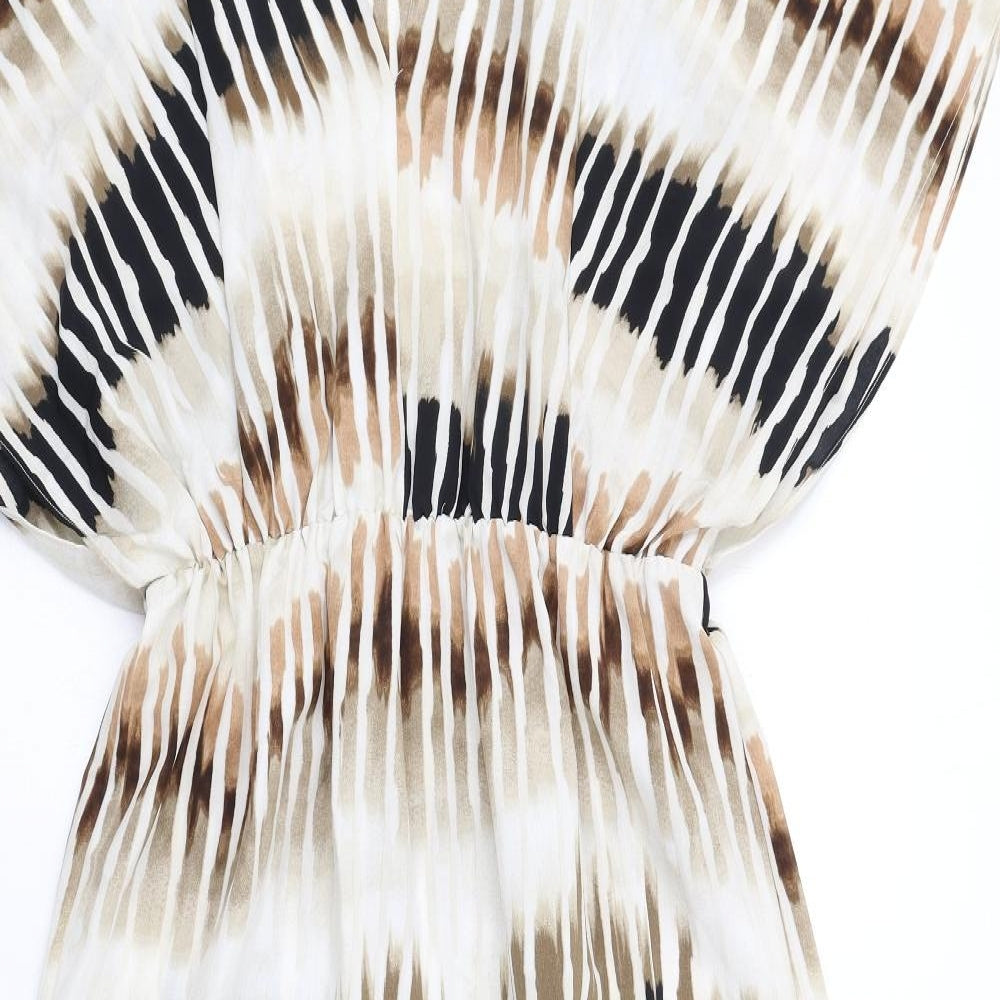 Principles Womens Multicoloured Geometric Polyester Maxi Size 10 V-Neck Pullover