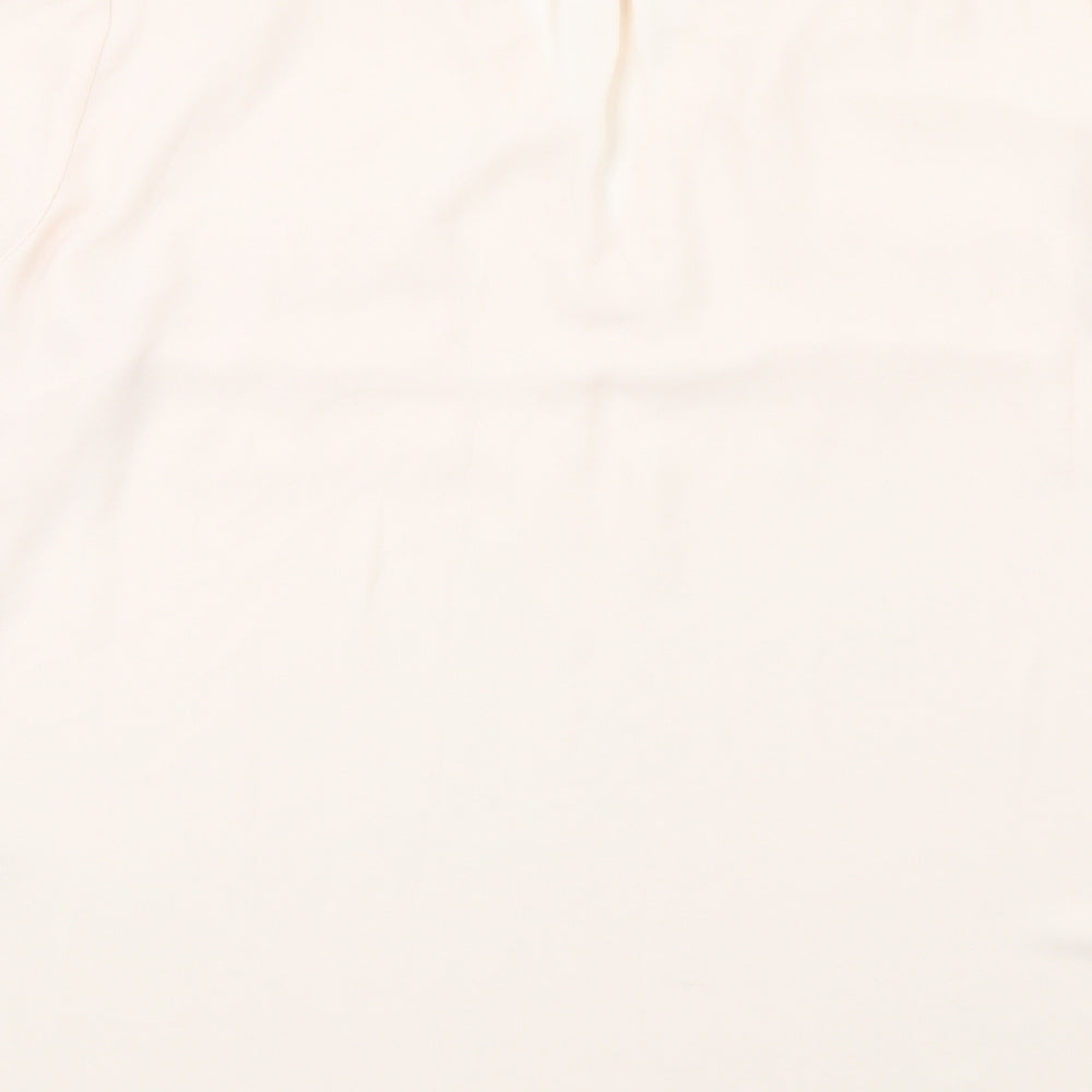 Marks and Spencer Womens Beige Polyester Basic Blouse Size 16 V-Neck