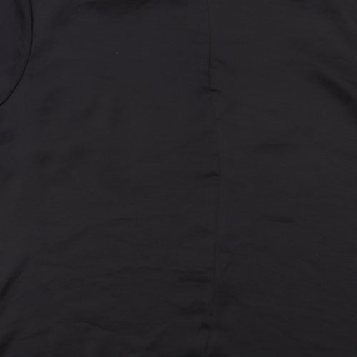 NEXT Womens Black Polyester Basic T-Shirt Size 16 Round Neck