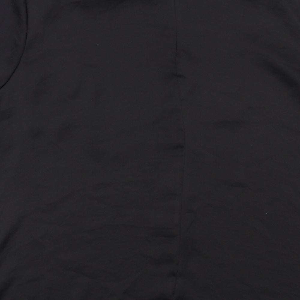 NEXT Womens Black Polyester Basic T-Shirt Size 16 Round Neck