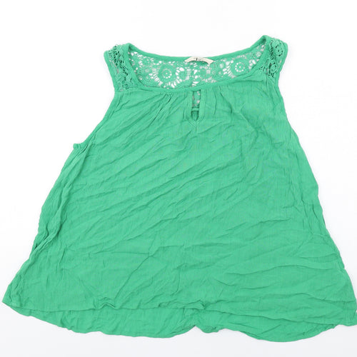 NEXT Womens Green Viscose Basic Tank Size 14 Round Neck