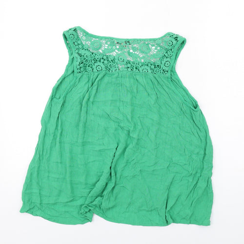 NEXT Womens Green Viscose Basic Tank Size 14 Round Neck