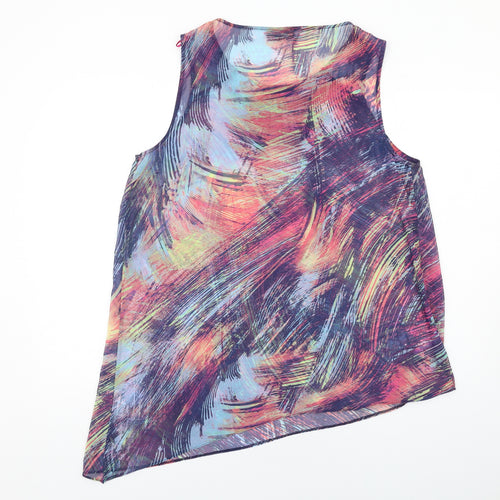 Wallis Womens Multicoloured Geometric Polyester Basic T-Shirt Size 18 Round Neck