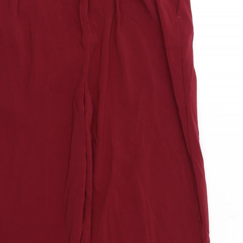 New Look Womens Red Polyester Capri Trousers Size 10 L24 in Regular Tie