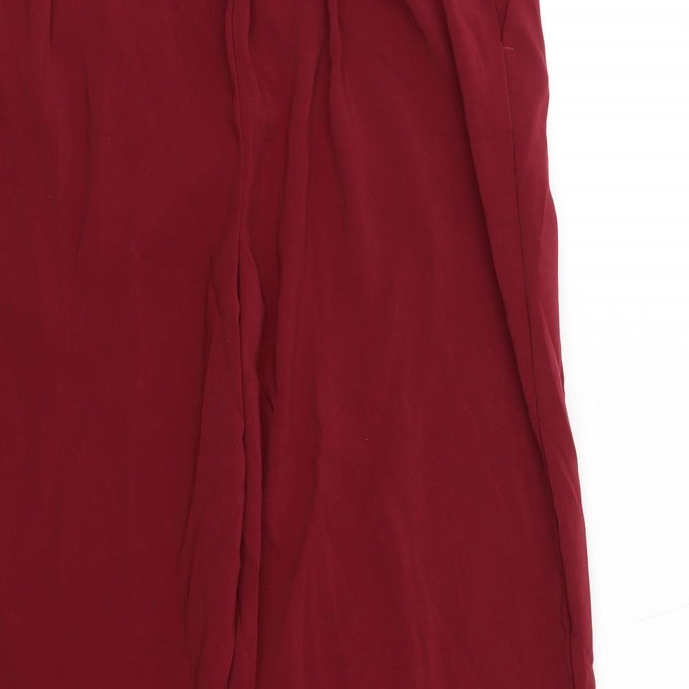 New Look Womens Red Polyester Capri Trousers Size 10 L24 in Regular Tie