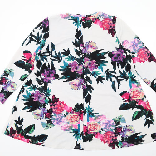 AX Paris Womens Multicoloured Floral Polyester Mini Size 20 Round Neck Pullover