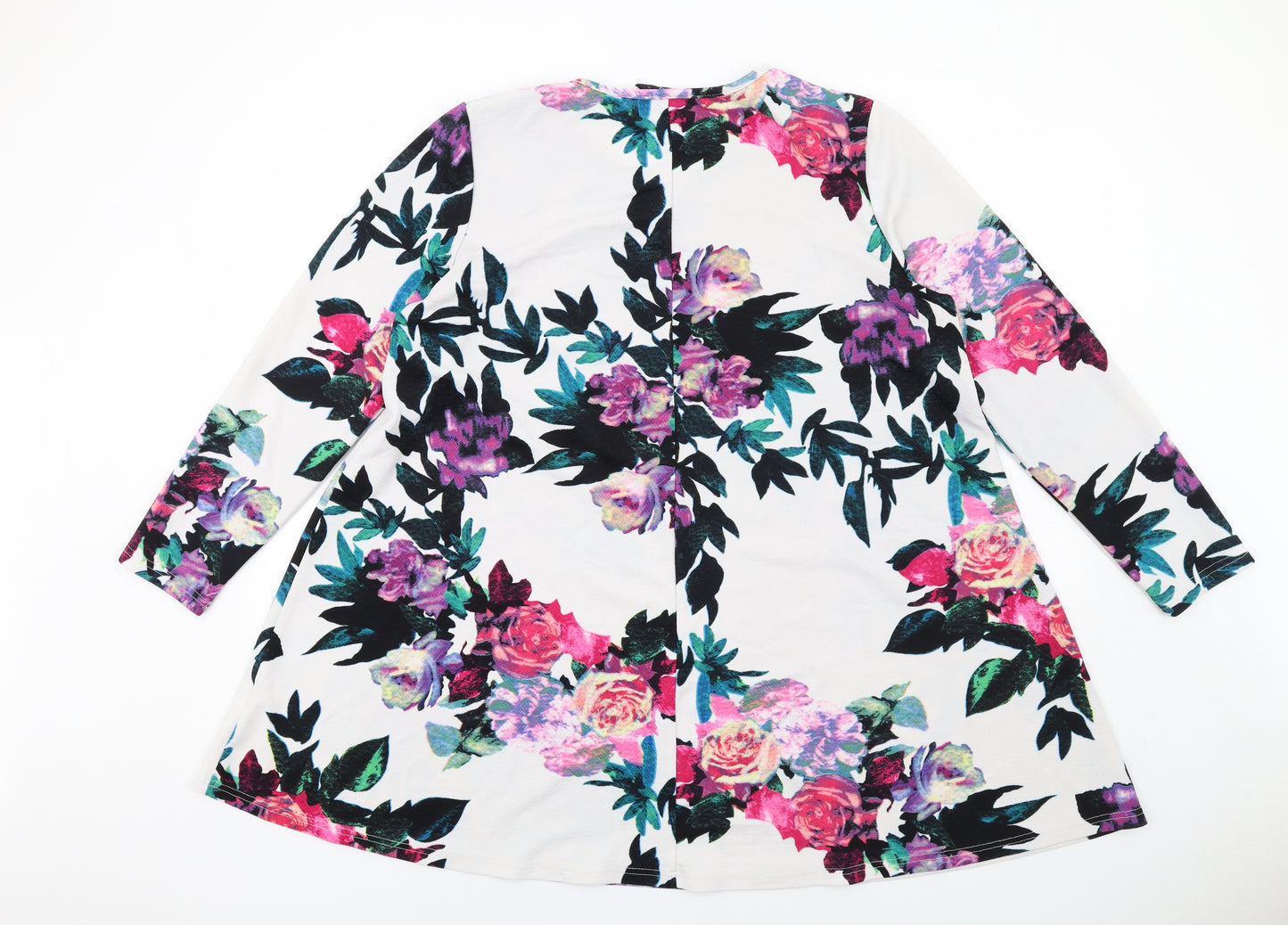 AX Paris Womens Multicoloured Floral Polyester Mini Size 20 Round Neck Pullover