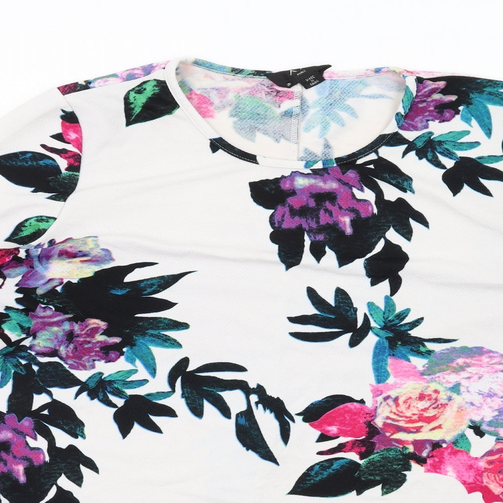 AX Paris Womens Multicoloured Floral Polyester Mini Size 20 Round Neck Pullover