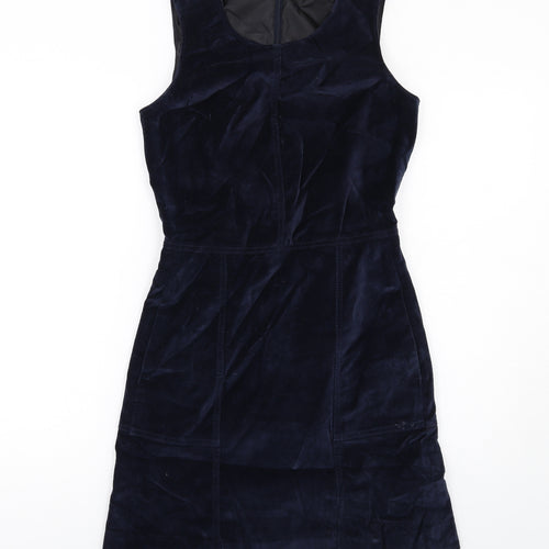 Gap Womens Blue Cotton Shift Size 4 Round Neck Zip