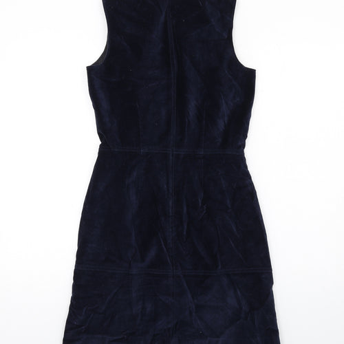 Gap Womens Blue Cotton Shift Size 4 Round Neck Zip