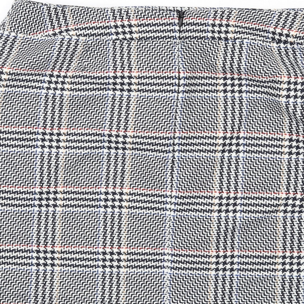 Marks and Spencer Womens Multicoloured Plaid Polyester A-Line Skirt Size 12 Zip