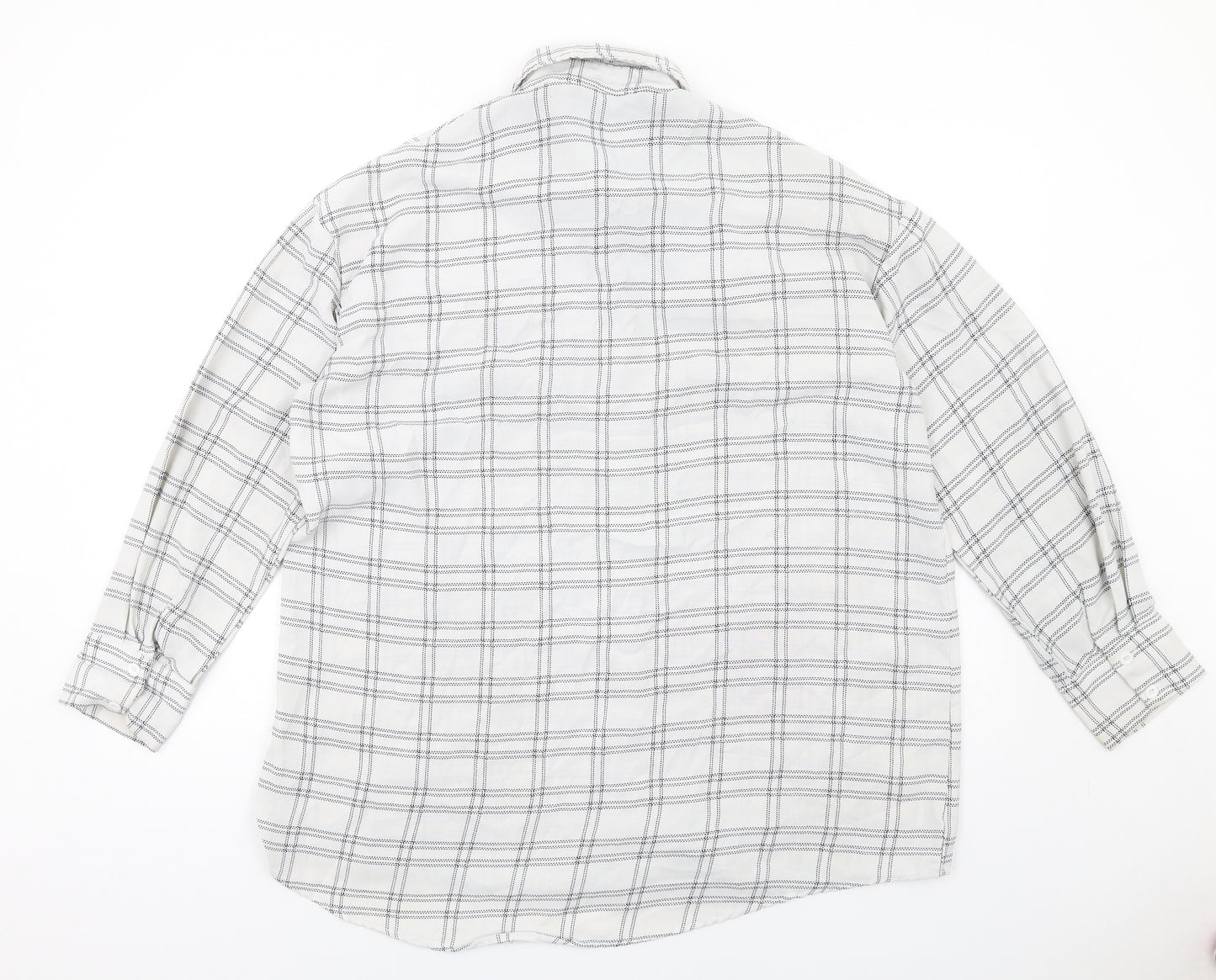 PRETTYLITTLETHING Womens White Check Polyester Basic Button-Up Size 10 Collared