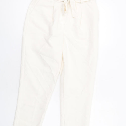 New Look Womens Ivory Polyester Dress Pants Trousers Size 8 L27 in Regular Zip